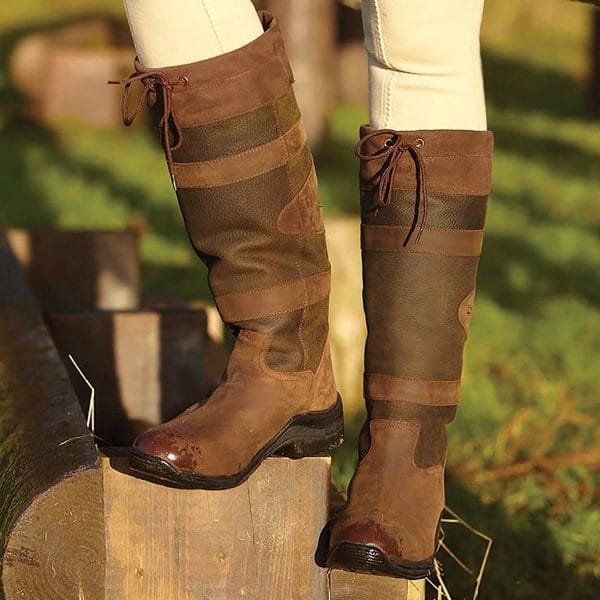 Toggi Canyon Leather Boot - Chocolate Wide Calf/Leg | Toggi Canyon Leather Boot Equestrian Country Choc Brown Wide Leg Fitting 222747966314 2