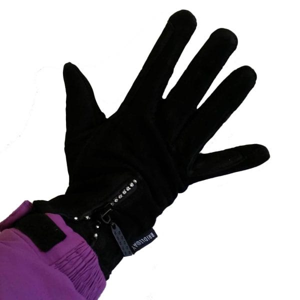Bridleway Leather and Diamante Riding Gloves - Large/Black | Bridleway Leather Diamante Riding Gloves LargeBlack 322455131179